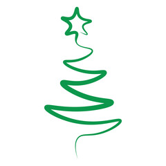 Christmas Tree Line Icon