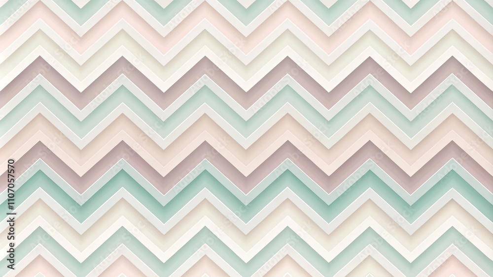Wall mural pastel chevron pattern seamless zigzag background for design projects