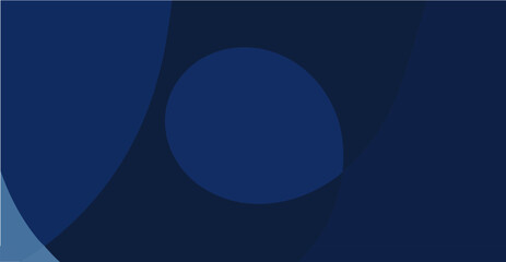 Abstract blue shapes with circular elements.