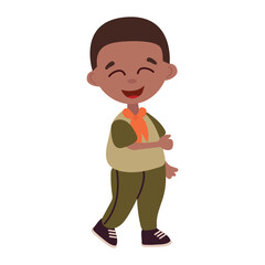Cheerful Boy Scout Character Illustration	

