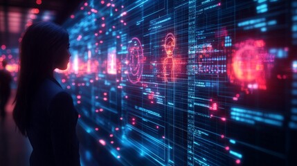 Fototapeta premium Digitales Recruiting beschreibt den Prozess der Personalbeschaffung unter Einsatz digitaler Technologien und Online-Plattformen. Dabei wird der gesamt, AI Generative
