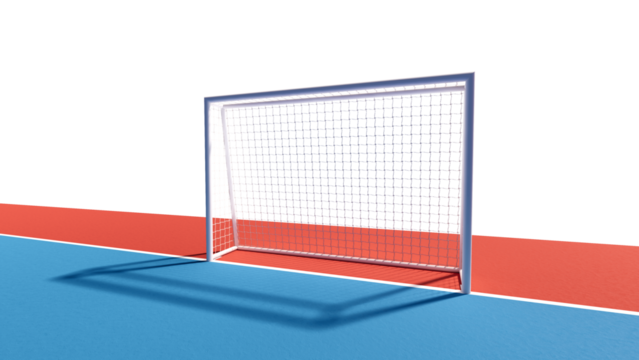 Goal Futsal court mini soccer with transparent background