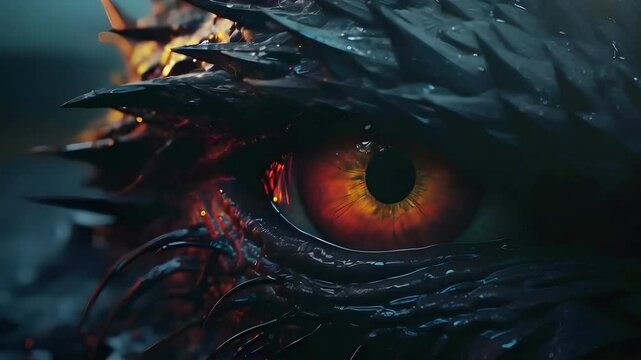 Video recreation of a menacing dragon eye