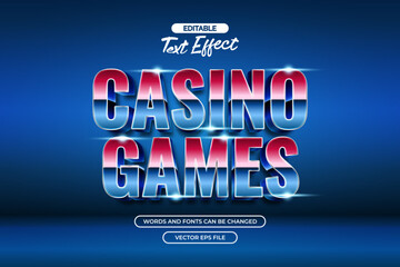 Fototapeta premium 3d Casino games editable text effect