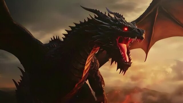 Video recreation of a furious dragon
