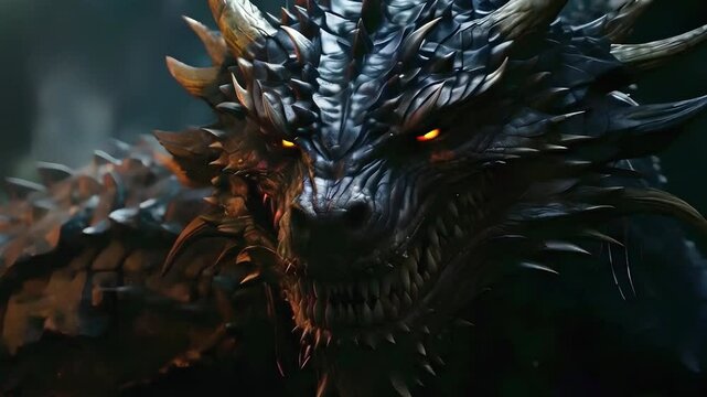 Video recreation of a menacing dragon looking