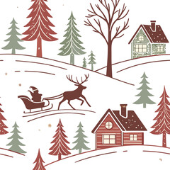 Obraz premium Eyecatching beautiful Christmas theme pattern design with Christmas 