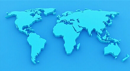 Fototapeta premium world map on blue