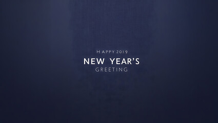 Happy New Year's greeting card with elegant design showcasing celebratory message on a dark background