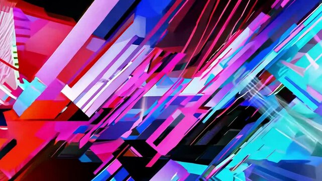 Abstract Geometric Design with Vibrant Colors and Diagonal Lines