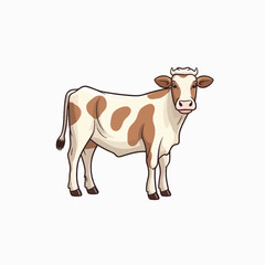 Realistic Cow Illustration Isolated