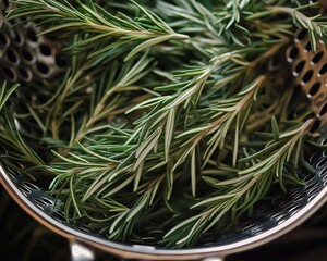 Close-up of fresh rosemary sprigs