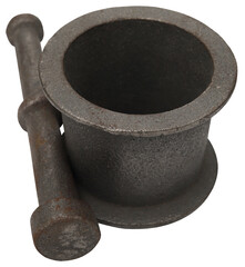 Iron made mortar and pestle