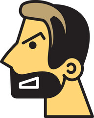 Angry Man Avatar Illustration