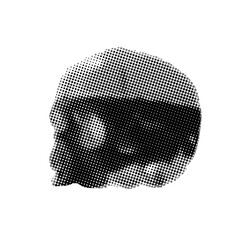 Halftone icon print vector gothic dark concept skull