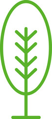 Pine Tree and Plant Line Icon
