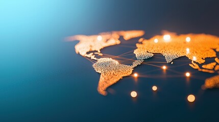 Business and Global Economy World map with highlighted trade routes and shipping lanes, representing global commerce, international trade, and logistics networks.