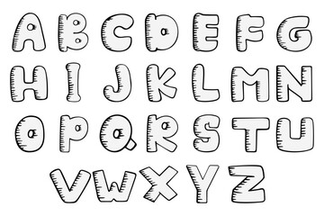 Doodle Alphabet Hand drawing Set