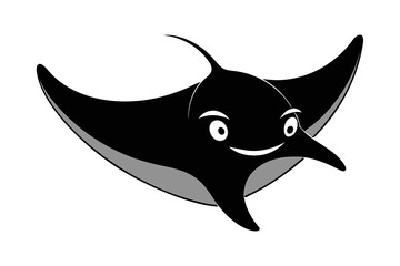 black and white manta ray