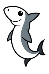 hammerhead shark cartoon isolated on white