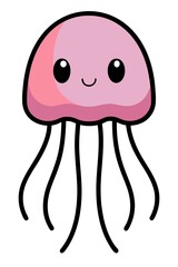 cute jellyfish on white background