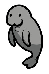 manatee sea cow on white
