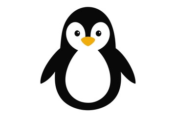 cute emperor penguin on a white