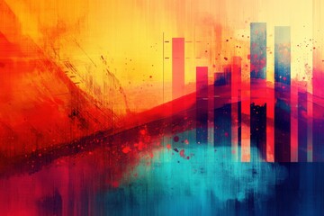 Naklejka premium Advanced Statistics Series: Layered Bar and Line Graphs Merging for Comprehensive Data Visualization