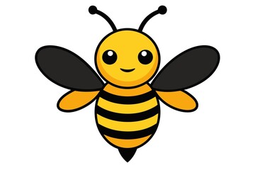 cute bee on white background