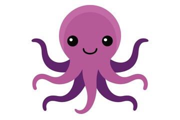 Cute octopus illustration of white background