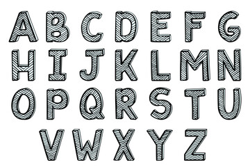 Doodle Alphabet Hand drawn