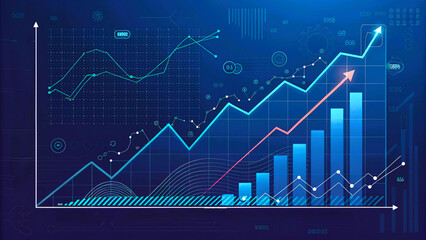 Naklejka premium living economic graph, business graph showing growth