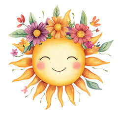 Cute watercolor clipart isolated on white background.