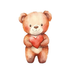 Cute watercolor clipart isolated on white background.