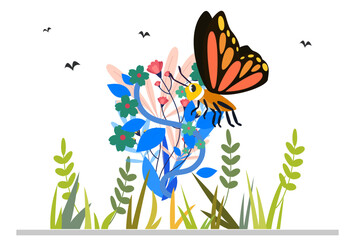 Butterfly Concept Illustration Stylish and Beautiful