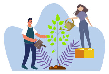 Planting Concept Illustration Stylish and Beautiful