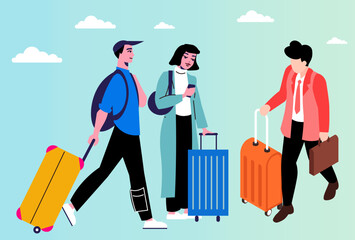 Business Trip Concept Illustration Stylish and Beautiful