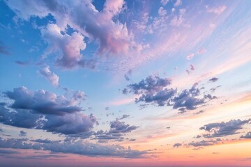Fototapeta premium Soft Blue Summer Evening Sky Background