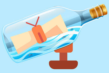 Message In A Bottle Concept Illustration Stylish and Beatiful © designing ocean
