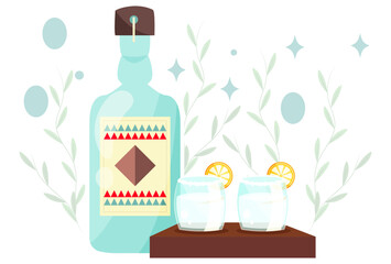 Rum Concept Illustration Stylish and Beatiful