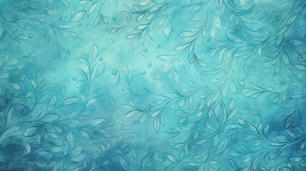 beautiful blue floral pattern with delicate leaves and swirls