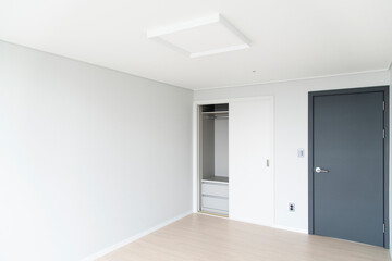 the bedroom interior in the apartment