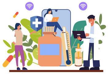 Medical App Concept Illustration Stylish and Beatiful