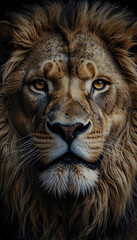 Close Up of Majestic Lion with Full, Vibrant Mane and Wild Beauty Photography