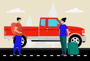 Pickup Truck Concept Illustration Stylish and Beautiful