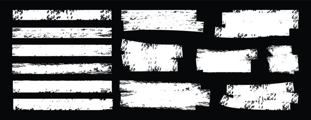Set of hand painted chalk brushes. Hand drawn grunge lines on chalkboard background can be used as art brushes.