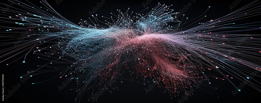 Poster a 3d rendering of global data networks linked by fiber optic systems