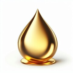 Golden Liquid Droplet Isolated on Clean White Background – Minimalist Macro Photography