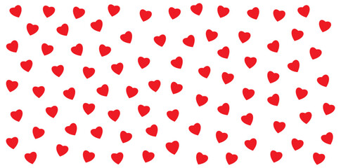 Red hearts pattern on white background. Simple seamless design for Valentine's Day and romantic-themed projects.