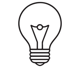 Light bulb icon, Outline light bulb vector illustration